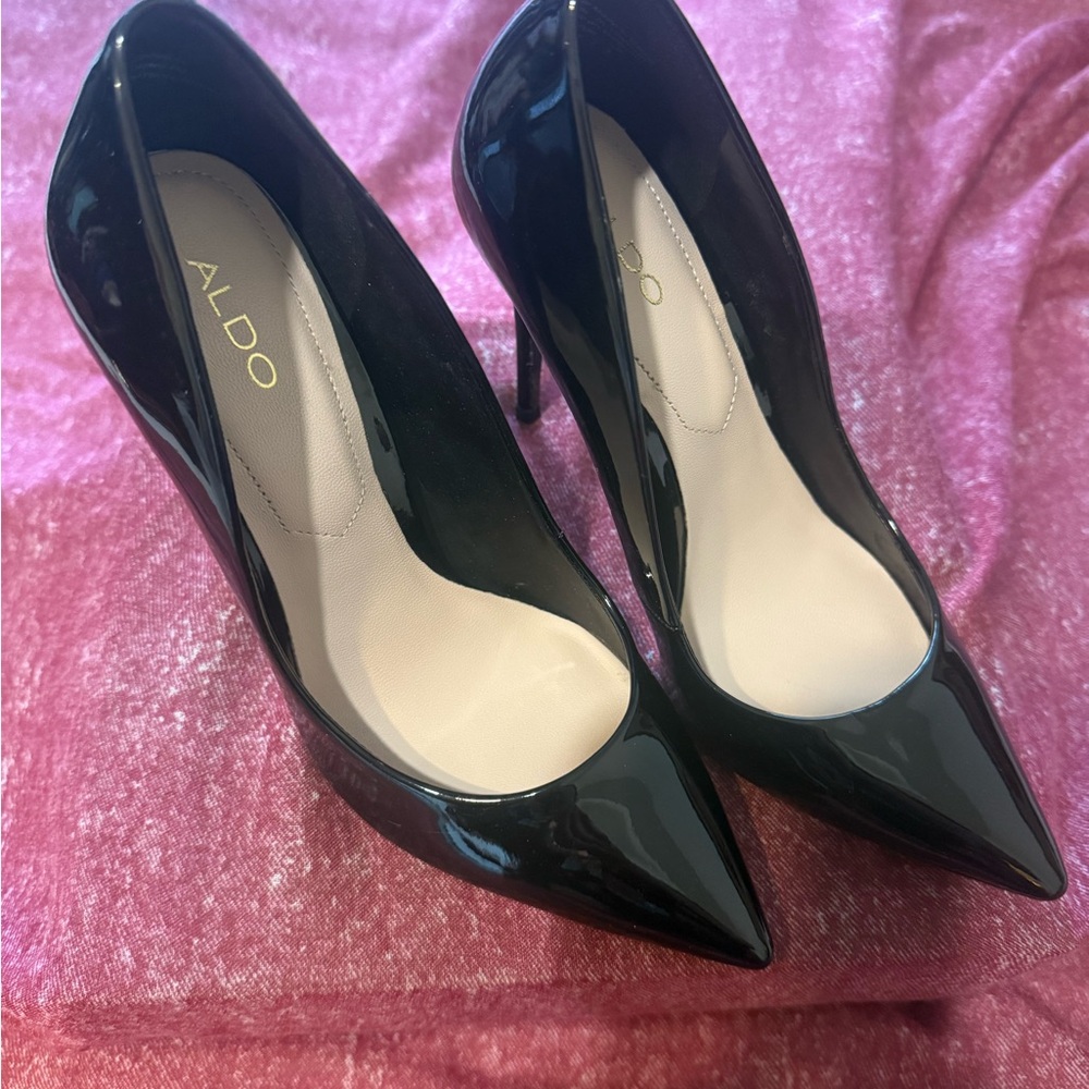 ALDO Black Patent Leather Women's Heels